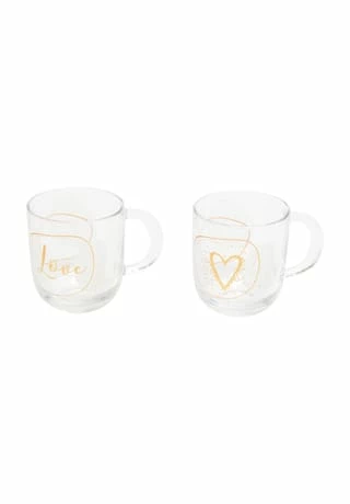 LEONARDO Tassen-Set 'Love', 400 Ml Transparent/ Gold 3 LEONARDO Tassen-Set 'Love', 400 Ml Transparent/ Gold