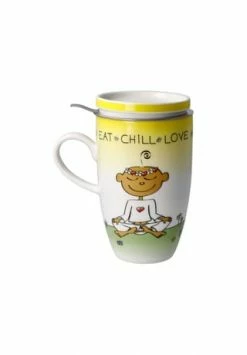 Goebel Teetasse Mit Deckel Und Sieb Der Kleine Yogi - "Eat Chill Love" Bunt -Deutschland karaffen-kruege Verkäufe 2022 unnamed file 178