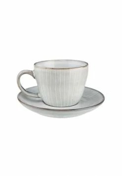BUTLERS® HENLEY Kaffeetasse Mit Untertasse 270ml Hellgrau -Deutschland karaffen-kruege Verkäufe 2022 unnamed file 388