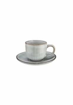 BUTLERS® HENLEY Espressotasse Mit Untertasse 90ml Hellgrau