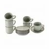 LOBERON Tasse Mit Untertasse 6er Set Biarré Grau