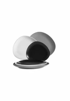 MÄSER Tellerset, Keramik GLENDALE Schwarz/ Weiß/ Grau